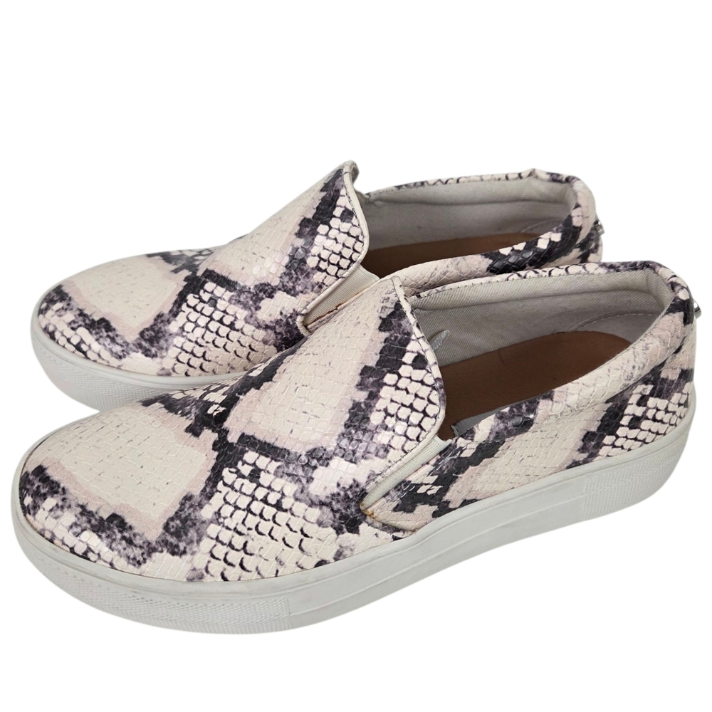 Steve Madden Gills Python Slip On Platform Sneakers Womens 6 Snakeskin